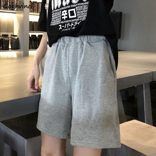 

women's shorts women solid casual elastic waist simple all-match loose summer est teens basic students chic cozy ins, White;black