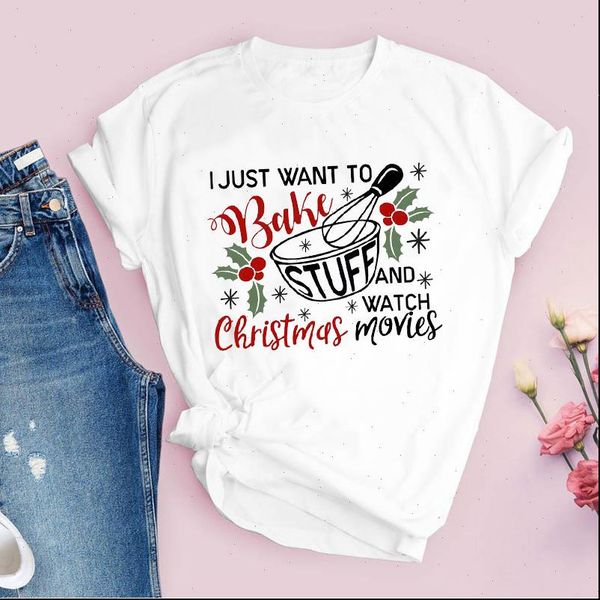 

tees print letters movies womens t shirt bake fashion 90s merry christmas clothes lady clothing female graphic, White