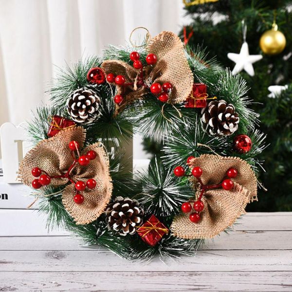 

decorative flowers & wreaths simulation pinecones wreath christmas tree hanging garland pendant party festival ornaments home door window