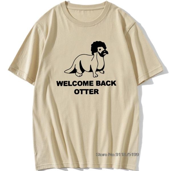 

men's t-shirts welcome back otter birthday funny graphic vintage fun cotton short sleeve t shirts o-neck harajuku t-shirt, White;black