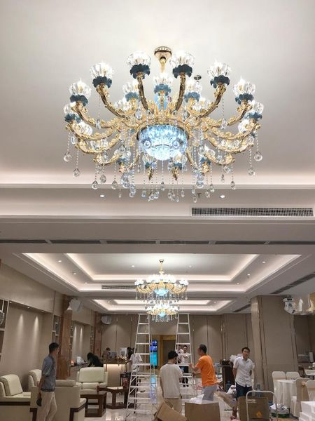 

wallpapers french crystal chandelier european style lamp in the living room elegant luxury package villa master bedroom