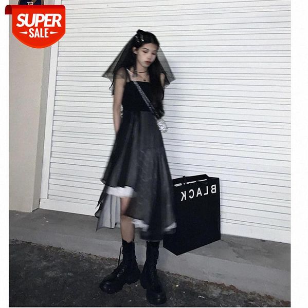 

han [run off princess dress] black stitching suspenders, fairy and elegant #ao5v, White;black