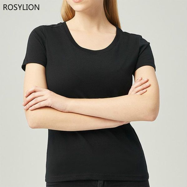 

women's t-shirt summer quick dry women black tshirt cotton o-neck short sleeve solid casual undershirt loose basic female ladies tees, White