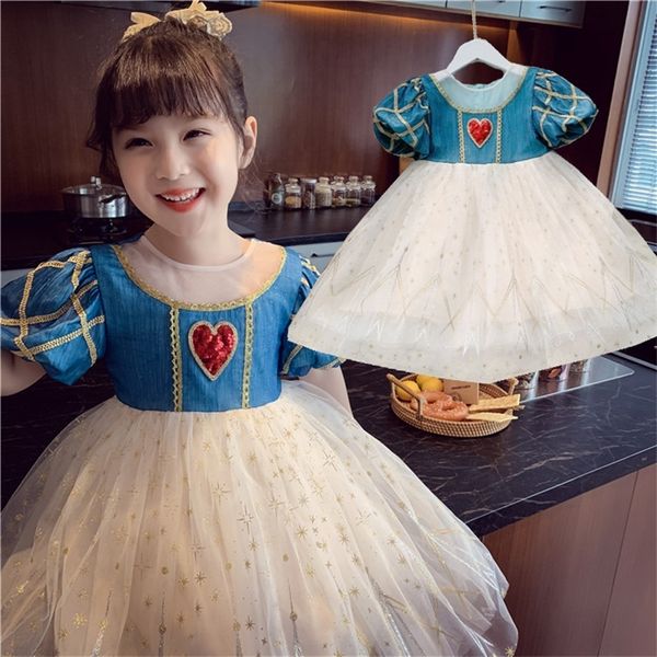 

classic fancy princess costume lantern sleeve kids dresses for girls children birthday party toddler girls clothes size 3-10 years, Red;yellow