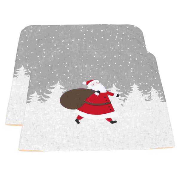 

chair covers 2pcs household cover christmas santa claus pattern back (red)