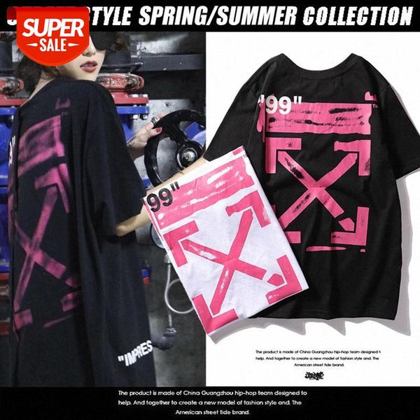 

owfoff-white tide brand graffiti splash ink arrow 99 short-sleeved t-shirt bf male and female couples bottoming shirt #wk5e, White;black