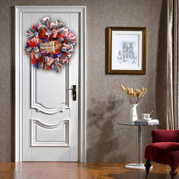 

decorative flowers & wreaths independence day wreath election vote household decoration knot 40cm bow porch pendant signboard o0u3