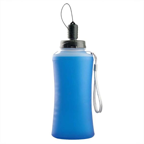 

water container bag foldable plastic collapsible climbing for hiking set 700ml-capacity outdoor sports mouth bottle