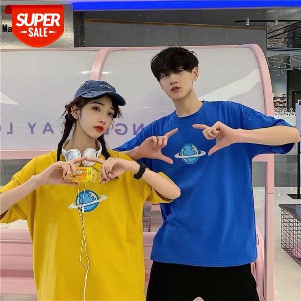 

oversiez loose bf couple ulzzang short sleeve t-shirt women #le2f, White;black