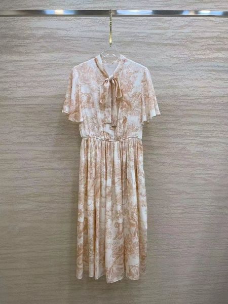 

milan runway dress 2022 spring summer stand collar short sleeve print designer dresses brand same style dress 0222-14, Black