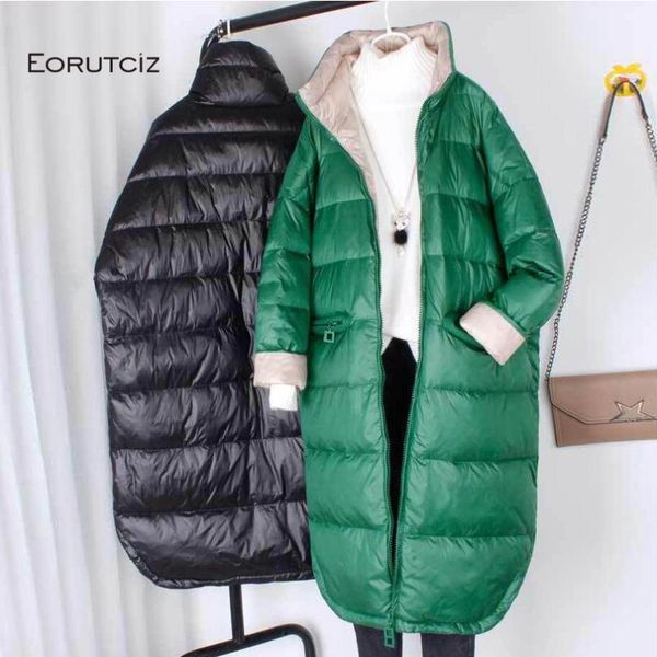 

women's down & parkas eorutciz winter long coat women oversize warm jacket autumn vintage slim casual lm583, Black