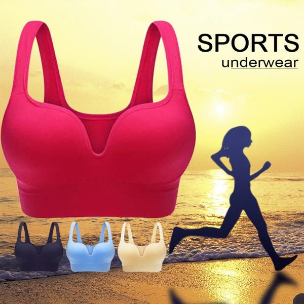 

women sport bras yoga shirt fitness running vest underwear padded bra crop wireless push up brassiere gym clothing, White;black