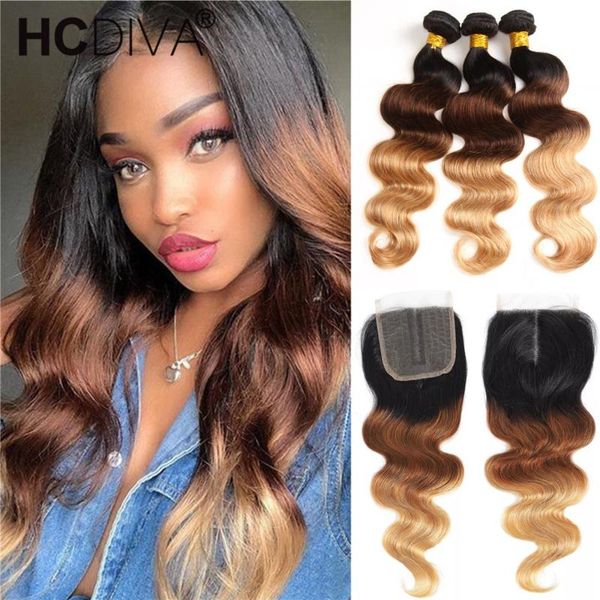 

human hair bulks honey blonde body wave bundles with closure colored 4x4 t part lace peruvian highlight, Black