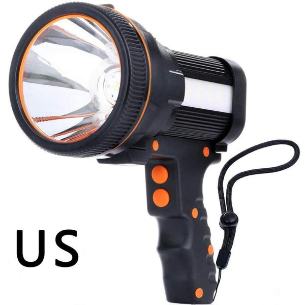 

portable lanterns handheld searchlight super bright with ergonomic handle and side light 5 modes