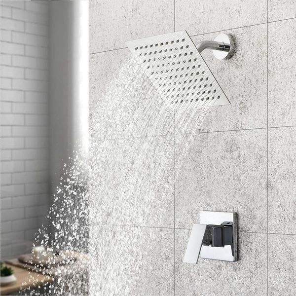 

bathroom shower sets skowll stainless steel chrome faucet 360Â° rotatable head rainfall mixer tap wall mounted sk-11080