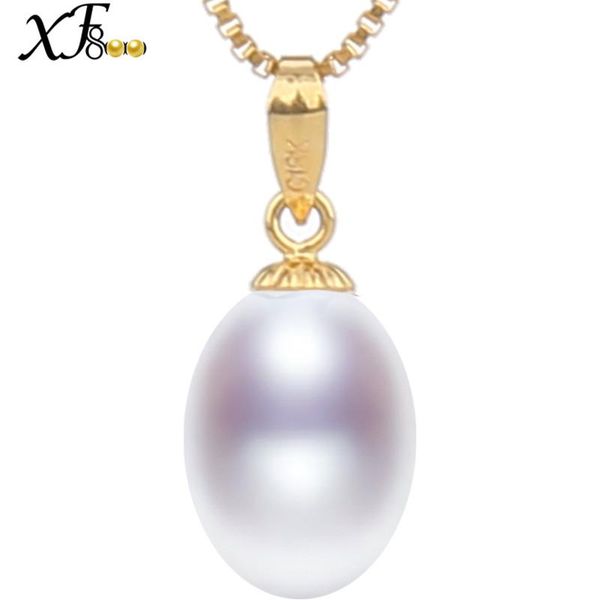 

lockets [xf800]pure 18k yellow gold natural stone pendant white freshwater au750 fine jewlery trendy wedding party gift women girl[d221], Silver