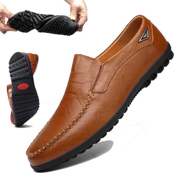

2021 autumn men's casual leather sho soft bottom pea trend