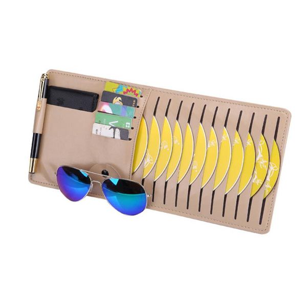 

car organizer auto sun visor glasses clip cd dvd card case holder storage clipper disks hold bag