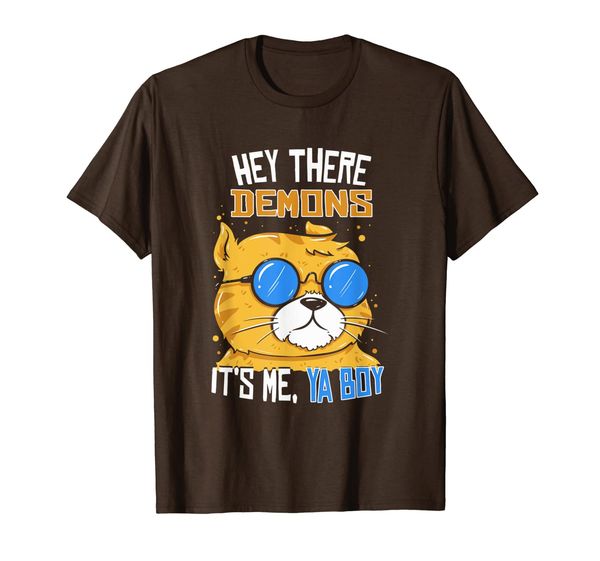 

hey there demons its me ya boy - ghost hunting t-shirt, White;black