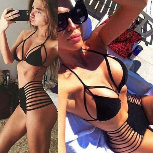 

the bikini binding wind split two piece swimsuit beach vacation swimming bikini women, White;black