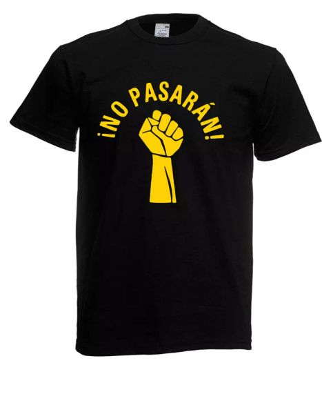 

mens t-shirt no pasaran fist fist size up to 5xl, White;black