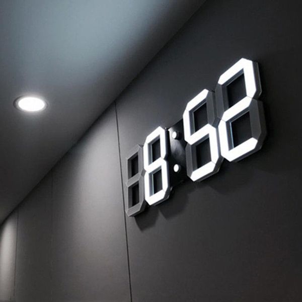 

wall clocks 3d led clock modern digital table deskalarm nightlight saat for home living room office 24 or 12 hour