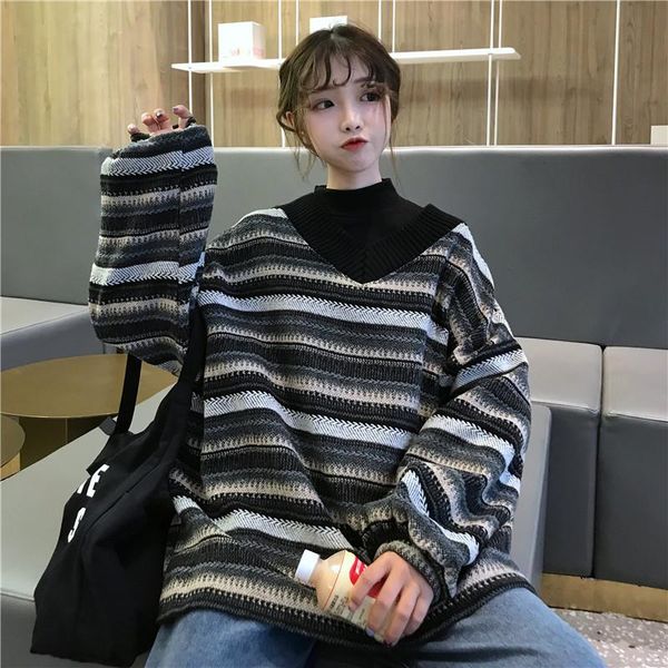 

women's hoodies & sweatshirts oversizes lazy womens 2021 pullover big thick loose female students harajuku retro bf style ulzzang, Black
