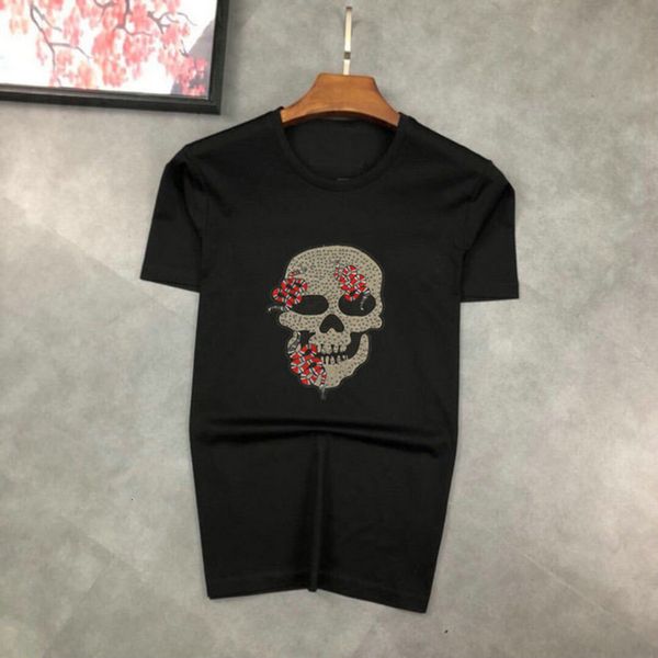 

summer new trendy brand men's t-shirt breathable comfortable and fashionable all-match223, White;black