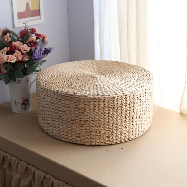 

cushion/decorative pillow japanese-style cushions antique natural straw woven round mats meditation yoga tatami ottoman home decoration