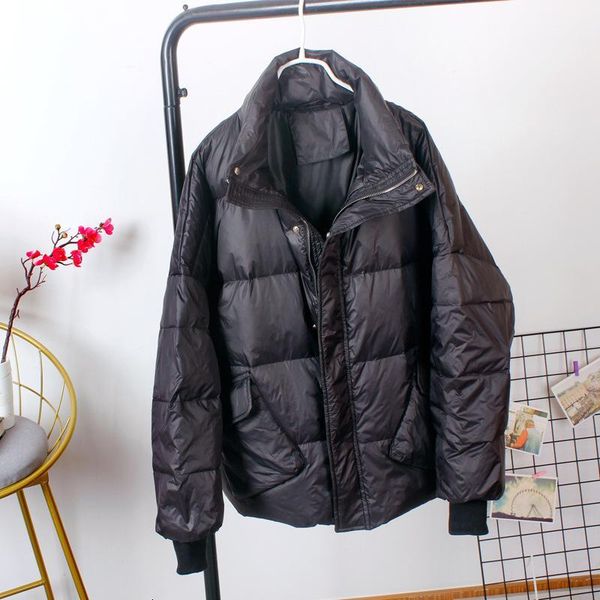 

women's down & parkas ailegogo winter women stand collar black coat 90% white duck ultra light long sleeve warm snow outwear hnn6