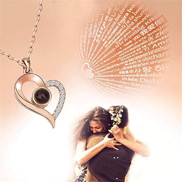 

pendant necklaces i love you necklace women fashion jewelry 100 languages loves alloy pendent charm gifts, Silver