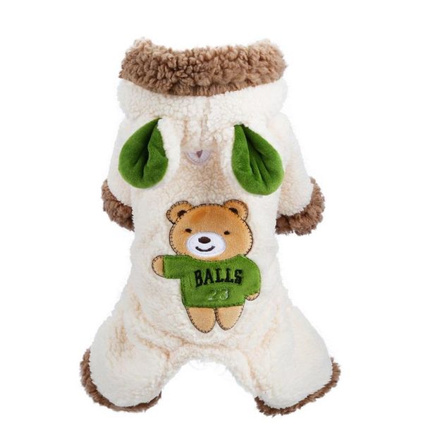 

dog apparel autumn jumpsuit cartoon bear pet outfit costume for chihuahua teddy clothes hood 2 color xs s m l xl
