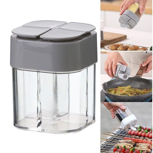 

storage bottles & jars 4 in 1 transparent spice shaker with lid portable seasoning container for home kitchen cooking