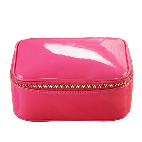 

women's travel transparent jelly color clutch bag lady pu leather storage wash cosmetic female makeup bags a110 & cases