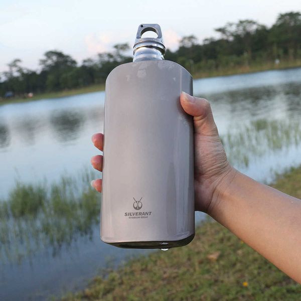 800ml 190g garrafa de água plana portátil Creative Creative Holster Grau Comida Eco amigável para esportes ao ar livre 211013