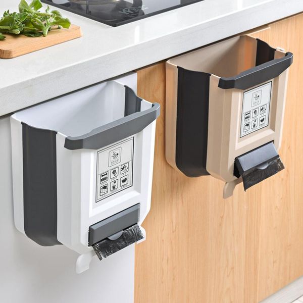 

waste bins 9l kitchen folding trash can bin garbage recycle rubbish for dustbin