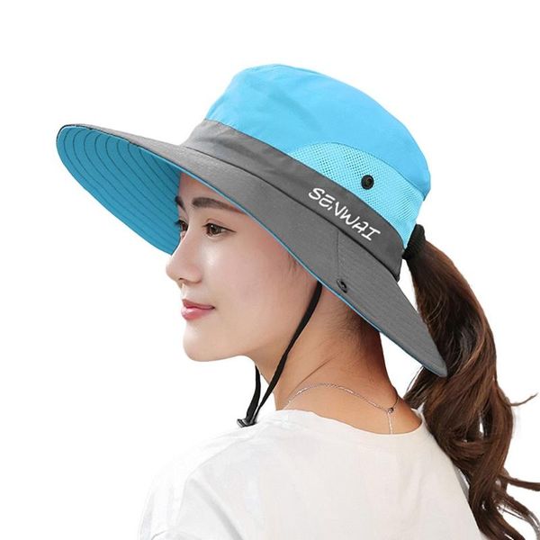 

outdoor hats sun hat wide brim boonie women uv protection summer cap for beach travel hiking camping gardening, Black;white
