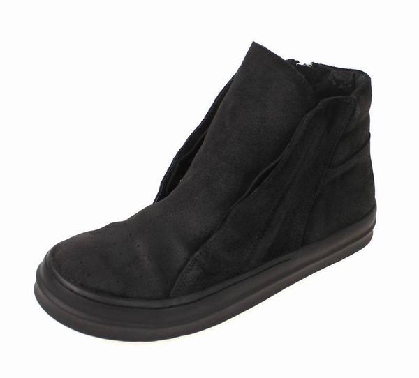 

boots farrolands crack leather fashion men's short british style tube old retro, Black