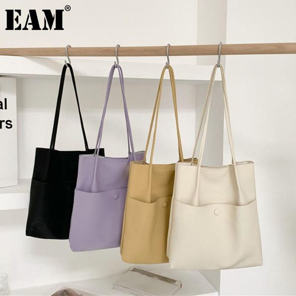 

[eam] women brief large capacity soft pu leather flap personality all-match crossbody shoulder bag fashion tide 2021 18a2902 bags