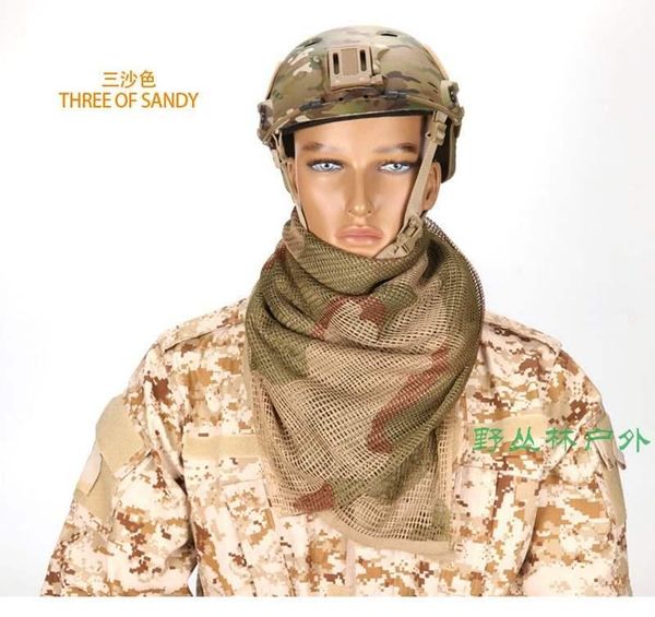 

camping hunting hiking cycling multipurpose scarves tactical mesh scarf military camouflage sniper face veil caps & masks, Black