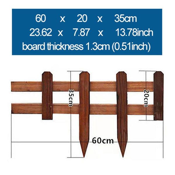 Recinzione, cancelli a traliccio 60 * 20 * 35 cm legno anticorrosione carbonizzato inserito recinto in legno cortile esterno recinti in legno massello fiore ZL0458