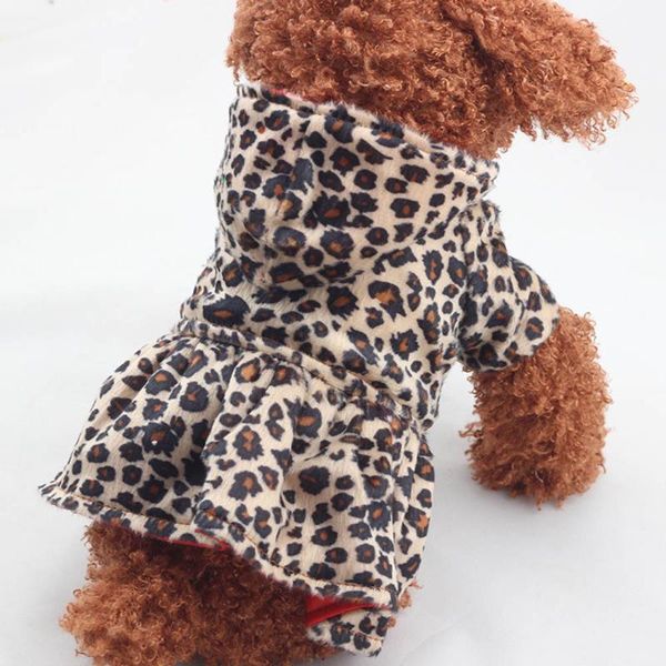 

cat costumes outfits dog puppy hoodies coat winter sweatshirt warm sweaterpet dogs leopard dress cotton hoodie clothes