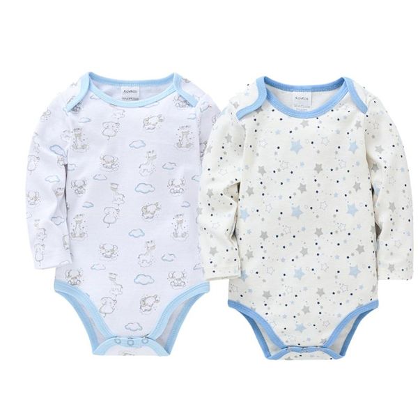 

rompers 0-12 months boys girls baby clothes long sleeve 100% soft cotton ropa de born jumpsuit toddlers pajamas, Blue