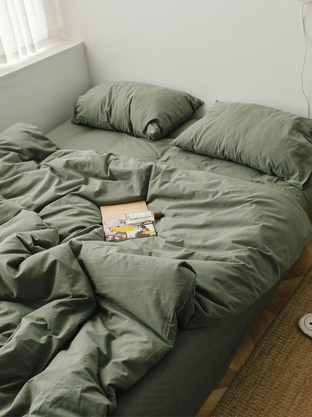

bedding sets washing cotton four-piece 100% nordic style bed sheets quilt cover hat 4-piece set