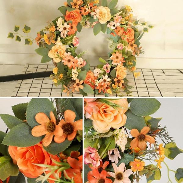 

decorative flowers & wreaths fake flower wreath artificial eucalyptus wild front simulation chrysanthemum silk door peony ga x1o0