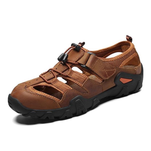 

sandals 2021 beach men casual breathable walking summer shoes outdoor slip-on flat big size, Black