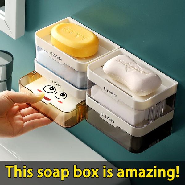 

soap dishes bathroom wall-mounted tray holder drainge storage rack sponge organizer container supplies