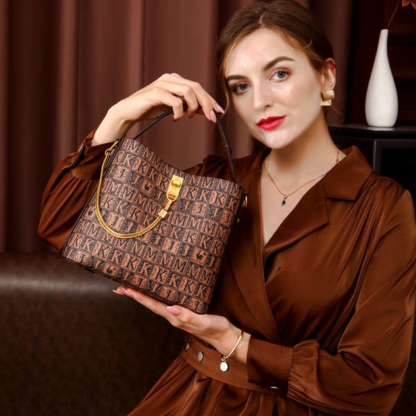 

axillary package mkj counter bucket bag women's 2021 leather messenger bag versatile single shoulder hand