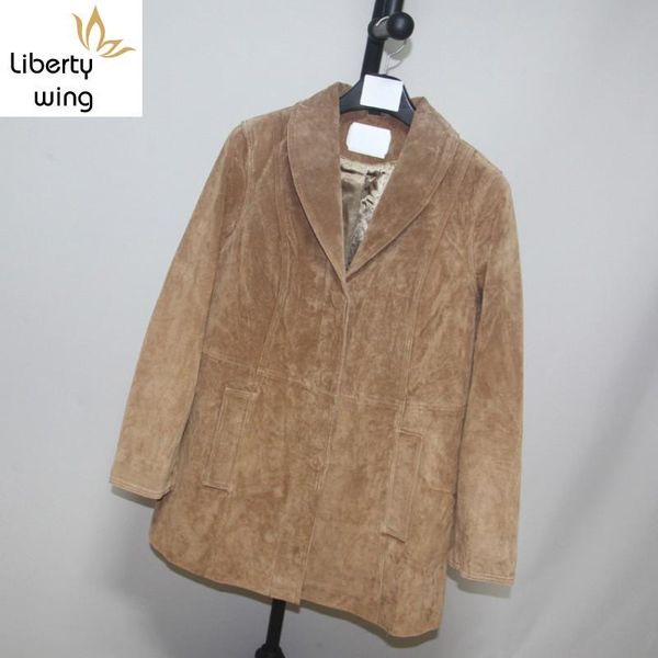 

men's leather & faux vintage pig suede real jacket men ol slim single breasted short coat lovers winter outwear plus size 7xl, Black