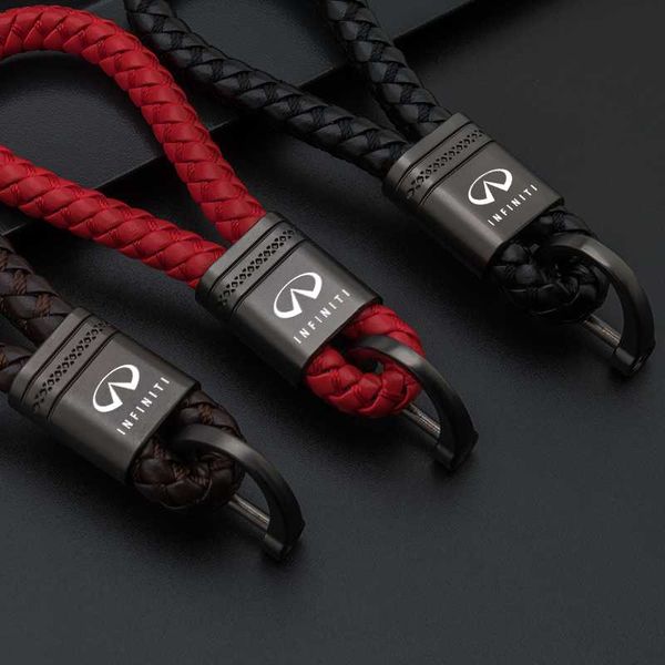 

keychains car gun color keychain braided leather rope with logo alloy for men anti-static infiniti fx35 q50 q30 esq qx50 qx60, Silver